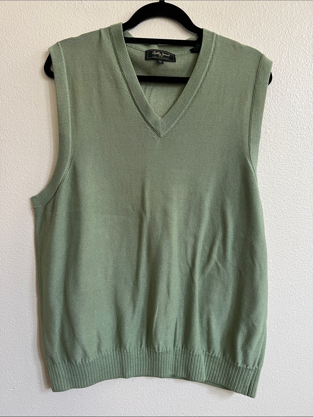 BOBBY JONES Classic VTG Knit 100% Cotton Golf Sweater Vest Sage Green Men's L